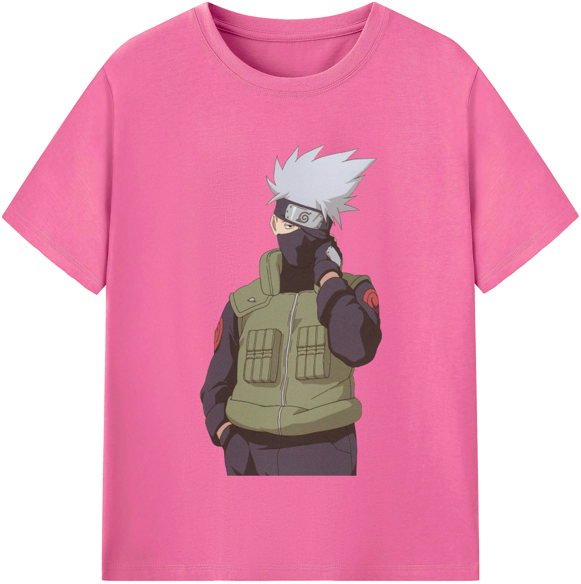 （画像用） NARUTO -ナルト- はたけ カカシ Hatake Kakashi レディースカジュアルプリントTシャツ（綿100％）